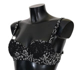 Dolce & Gabbana Elegant Black Floral Lace Silk Bra