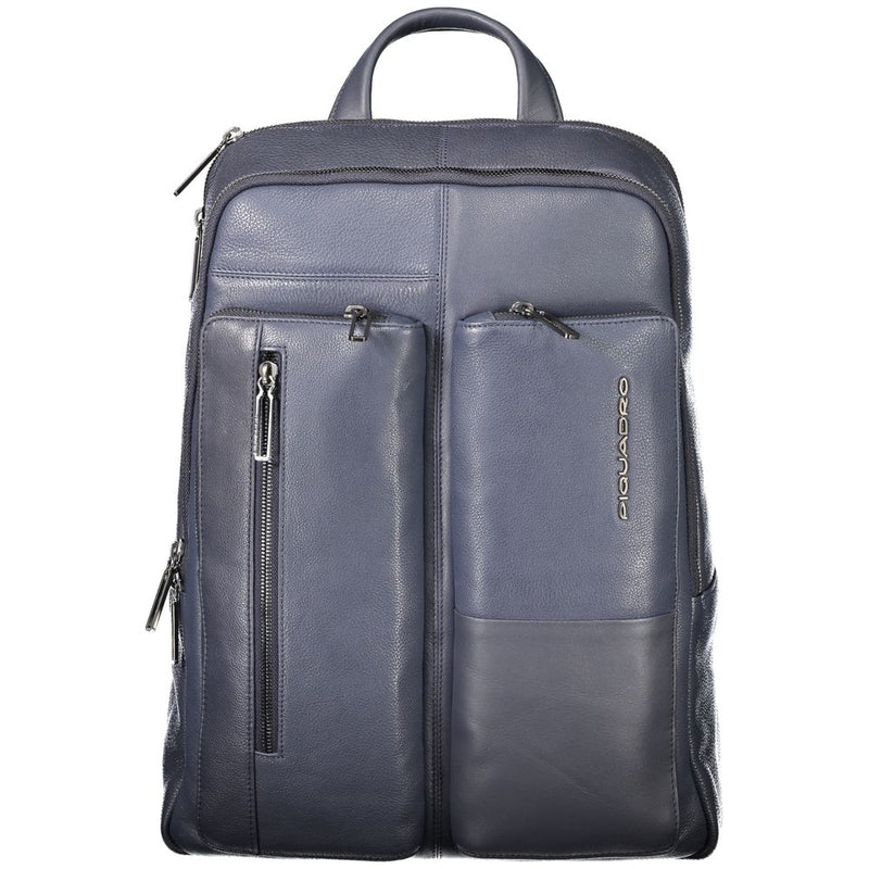 Piquadro Blue Leather Backpack