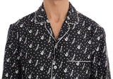 Dolce & Gabbana Silk Black and White Jazz Motive Shirt