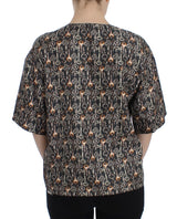 Dolce & Gabbana Enchanted Sicily Silk Blouse with Medieval Keys Print