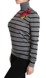 Dolce & Gabbana Elegant Embroidered Cashmere-Silk Sweater