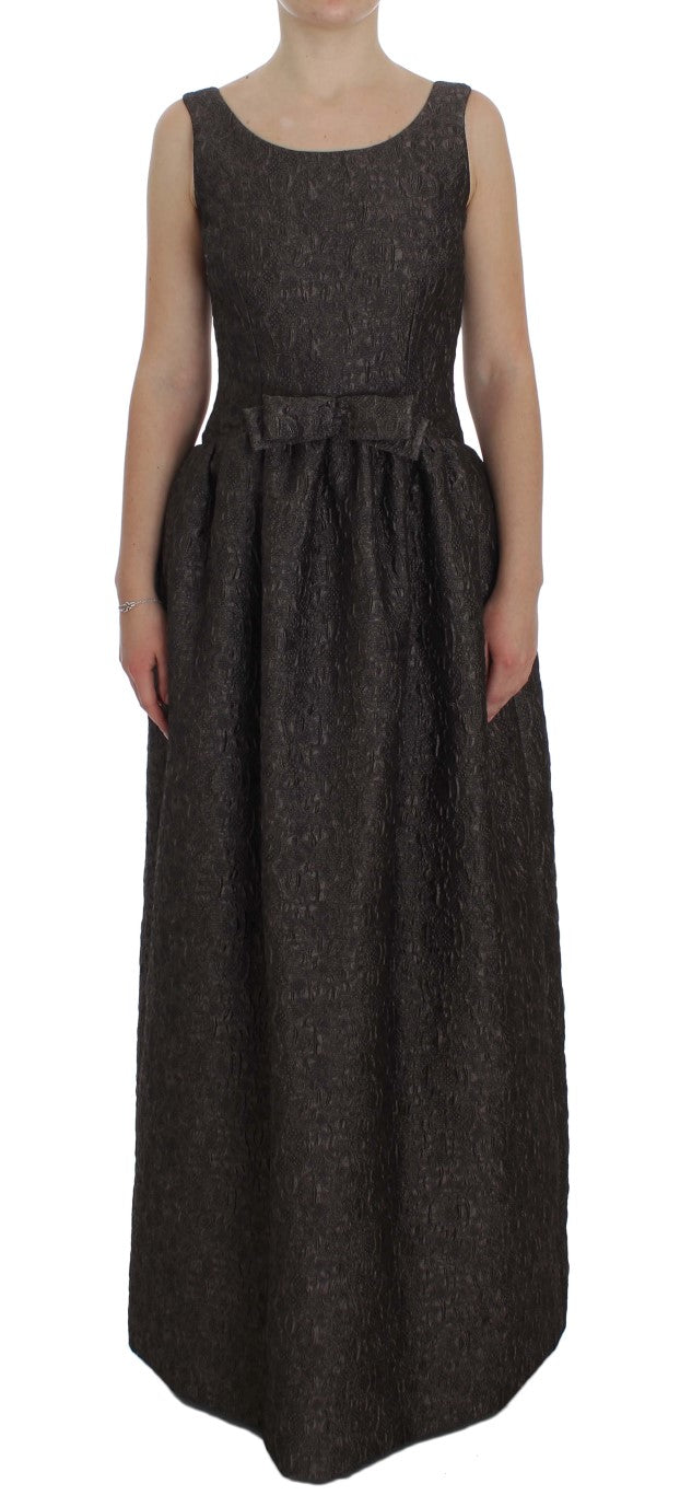 Dolce & Gabbana Elegant Gray Sheath Full-Length Dress Gown