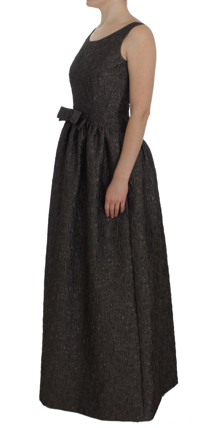 Dolce & Gabbana Elegant Gray Sheath Full-Length Dress Gown