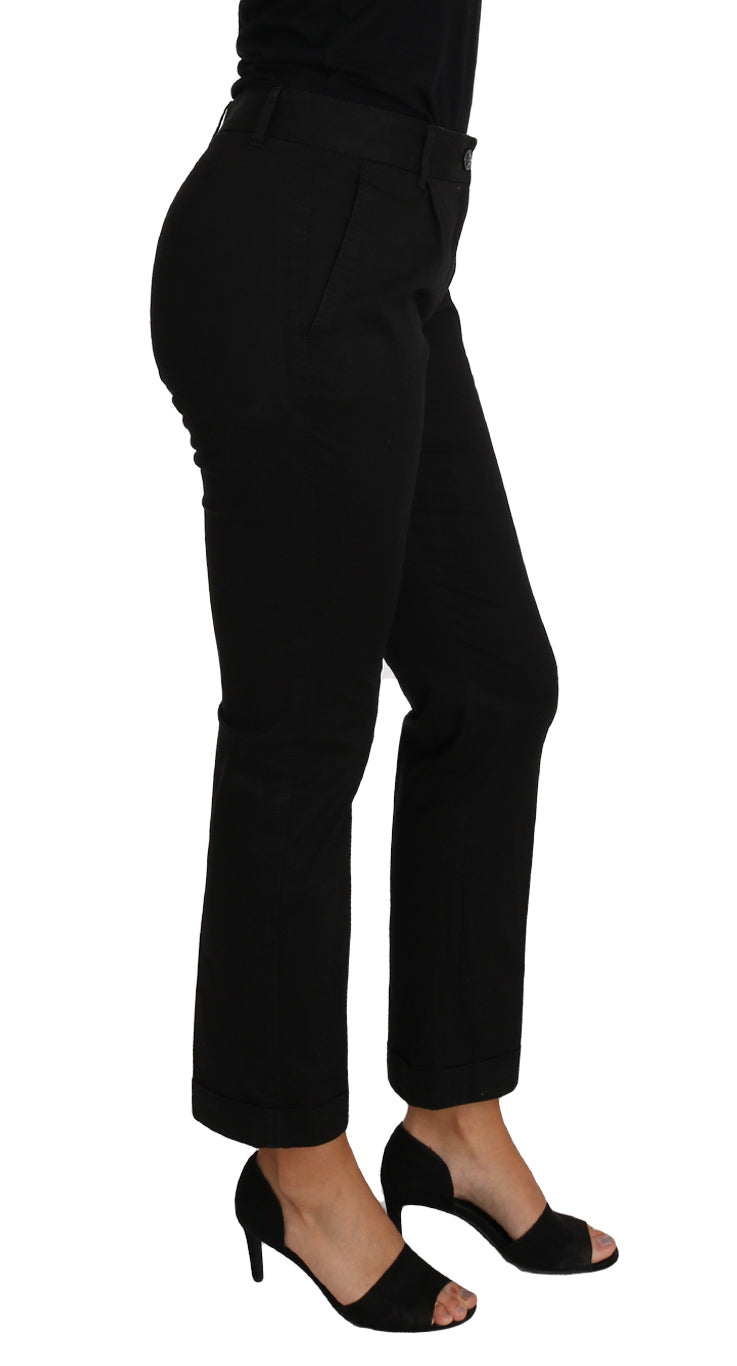 Dolce & Gabbana Elegant Black Cotton Dress Pants