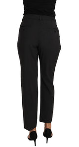 Dolce & Gabbana Chic Black Lace-Up Cropped Trousers