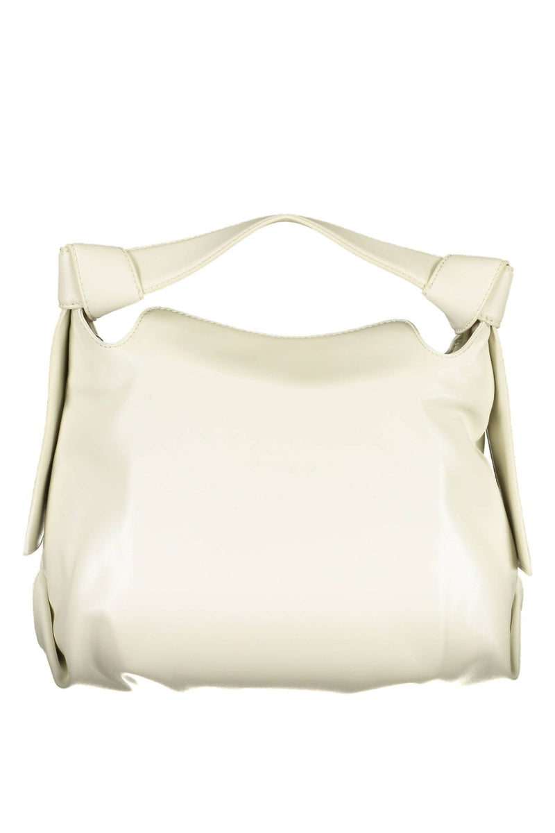 Calvin Klein Elegant Beige Shoulder Bag with Contrasting Details