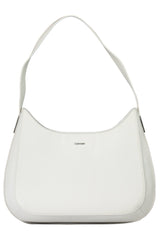 Calvin Klein Chic White Shoulder Bag with Contrasting Details