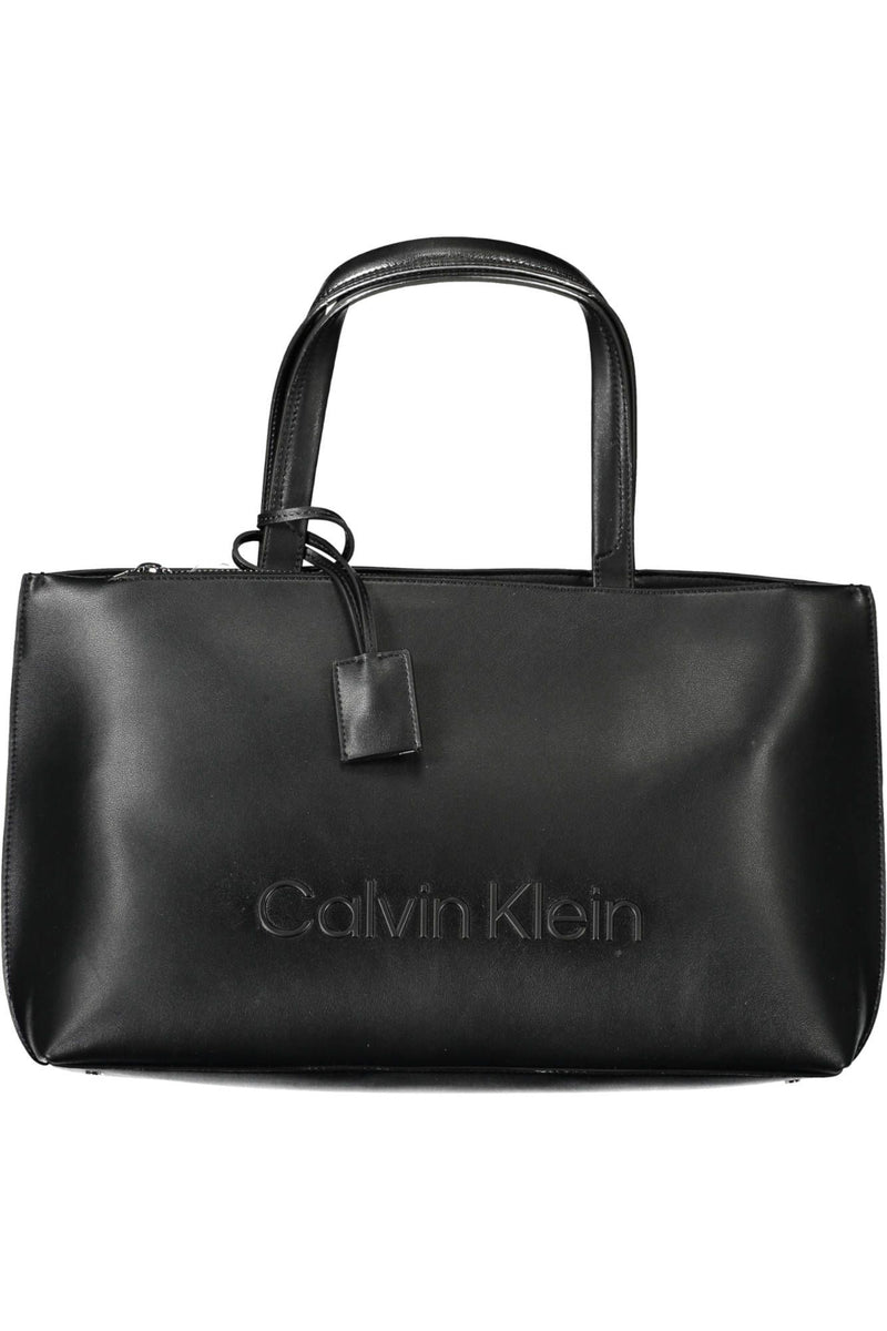 Calvin Klein Elegant Black Shoulder Bag with Contrast Details