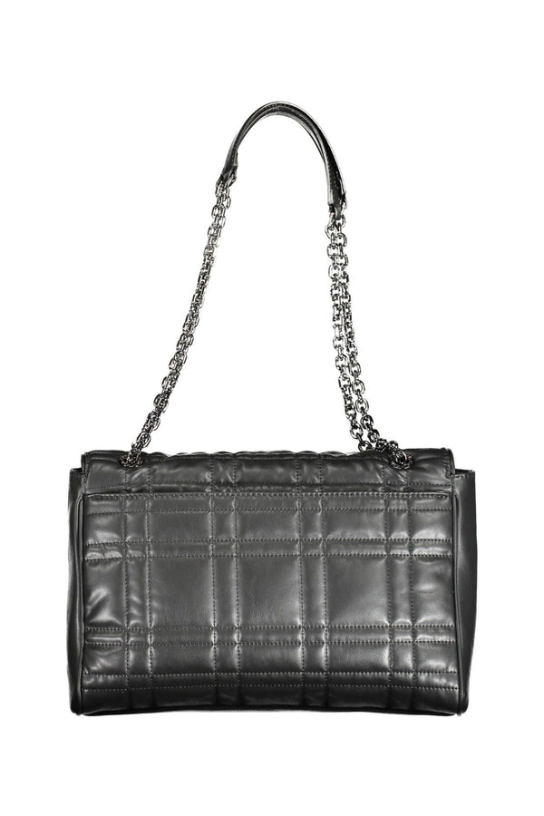 Calvin Klein Elegant Black Chain-Handle Bag with Twist Lock