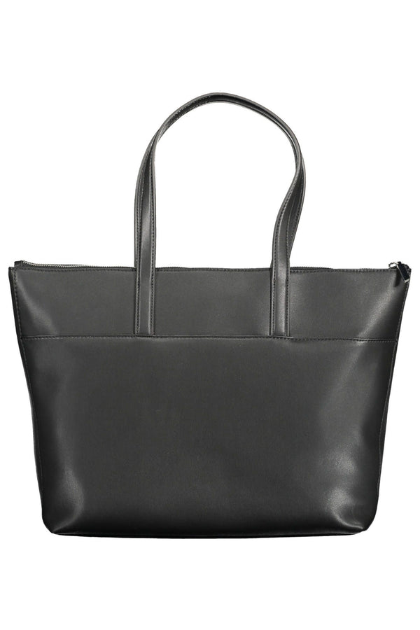 Calvin Klein Elegant Black Shoulder Bag with Contrasting Details