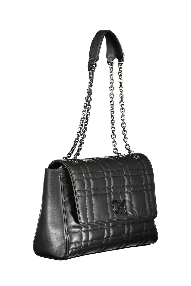 Calvin Klein Elegant Black Chain-Handle Bag with Twist Lock