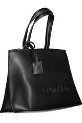 Calvin Klein Elegant Black Shoulder Bag with Contrast Details