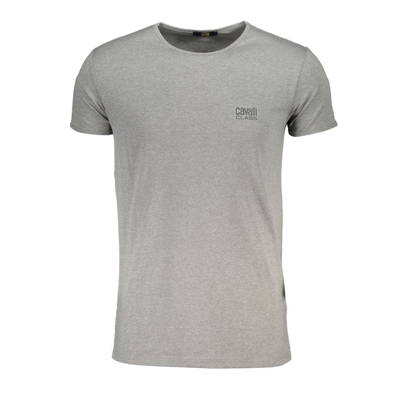 Cavalli Class Gray Cotton T-Shirt