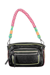 Desigual Chic Embroidered Black Shoulder Bag