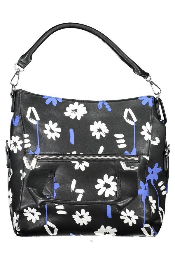 Desigual Chic Black Contrasting Detail Handbag with Pockets