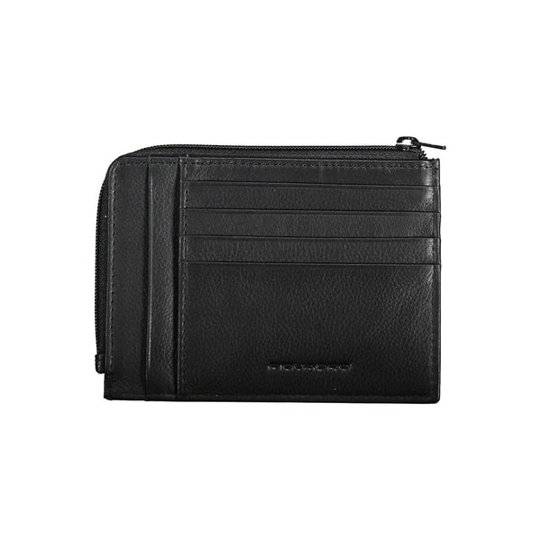 Piquadro Sleek Black Leather Card Holder with RFID Blocker