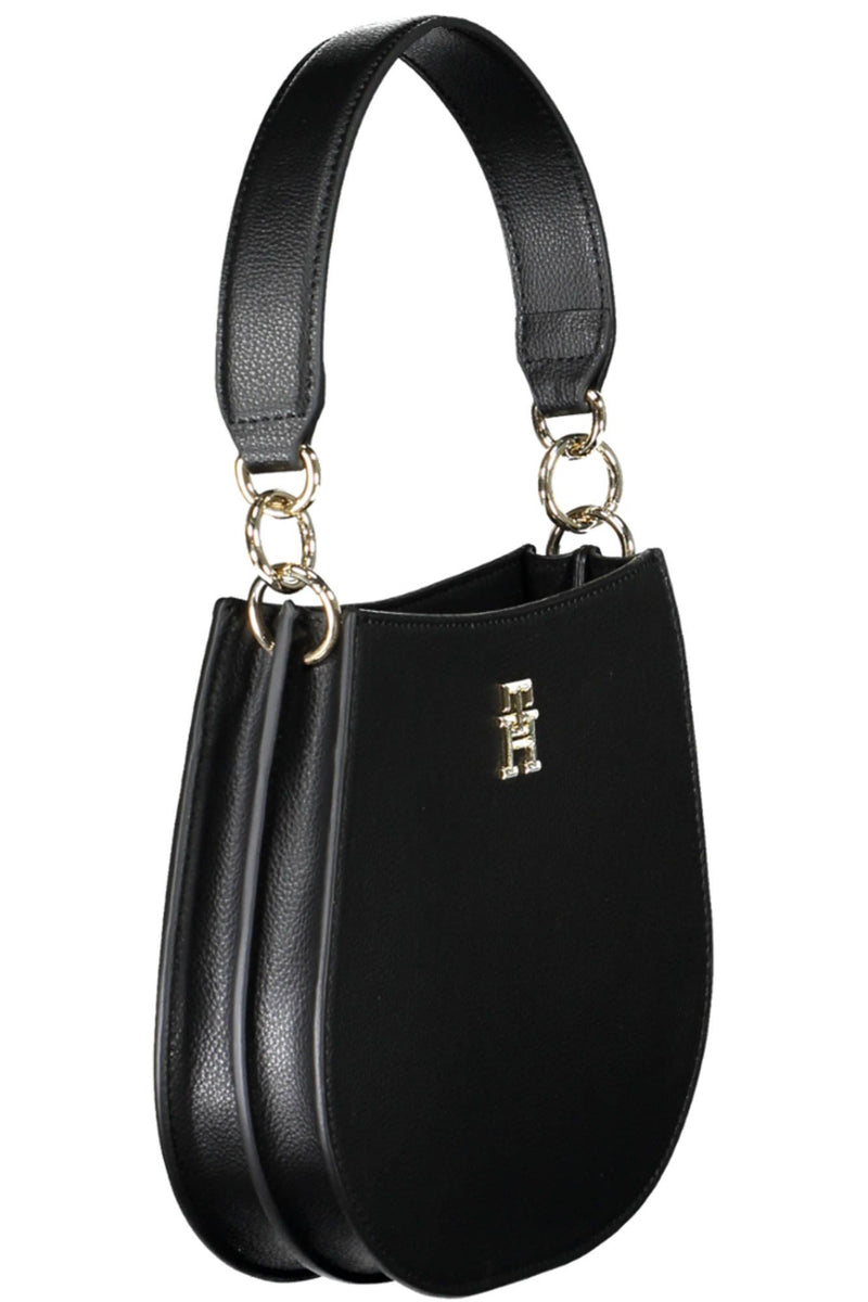 Tommy Hilfiger Elegant Black Handbag with Contrasting Details