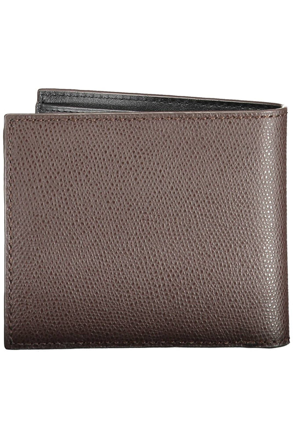 Tommy Hilfiger Elegant Brown Leather Dual Compartment Wallet