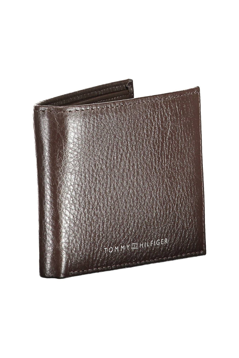 Tommy Hilfiger Elegant Brown Leather Bifold Wallet