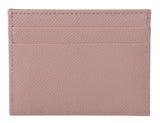 Dolce & Gabbana Chic Pink Leather Cardholder with Exclusive Print