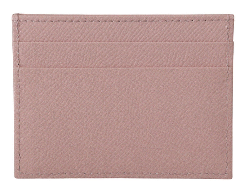 Dolce & Gabbana Chic Pink Leather Cardholder with Exclusive Print