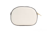 Michael Kors Jet Set Glam Light Cream Leather Oval Crossbody Bag Purse