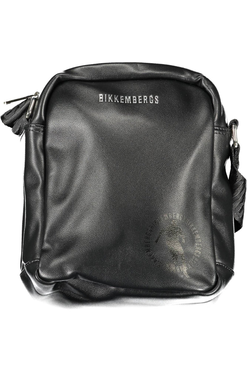 Bikkembergs Sleek Black Shoulder Bag with Logo Detail