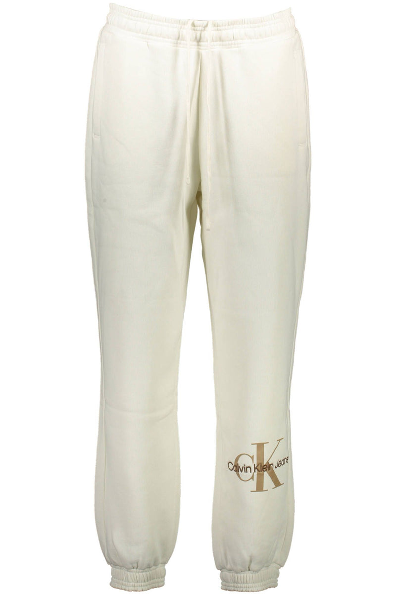 Calvin Klein Elegant Sporty Fleece Trousers in White