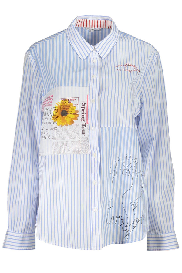 Desigual Elegant Light Blue Long Sleeve Shirt