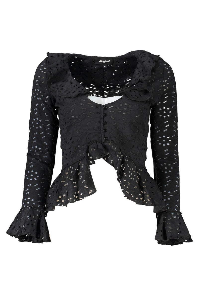 Desigual Elegant Long Sleeve V-Neck Blouse