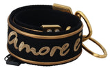 Dolce & Gabbana Elegant Gold Black Shoulder Bag Strap